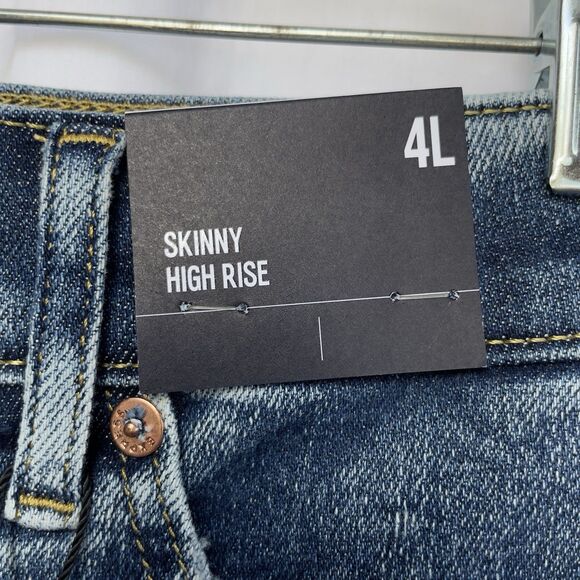 Express Skinny High Rise Buttonfly Women’s Size 4 L Distressed Stretch Jeans - Picture 8 of 12